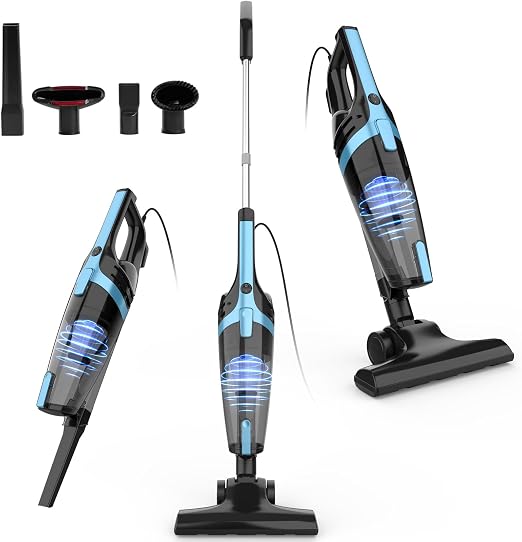 Corded Stick Vacuum Cleaners for Home, 20Kpa Powerful Suction Stick Vacuum with 16Ft Cord, 2 in 1 Lightweight Handheld V