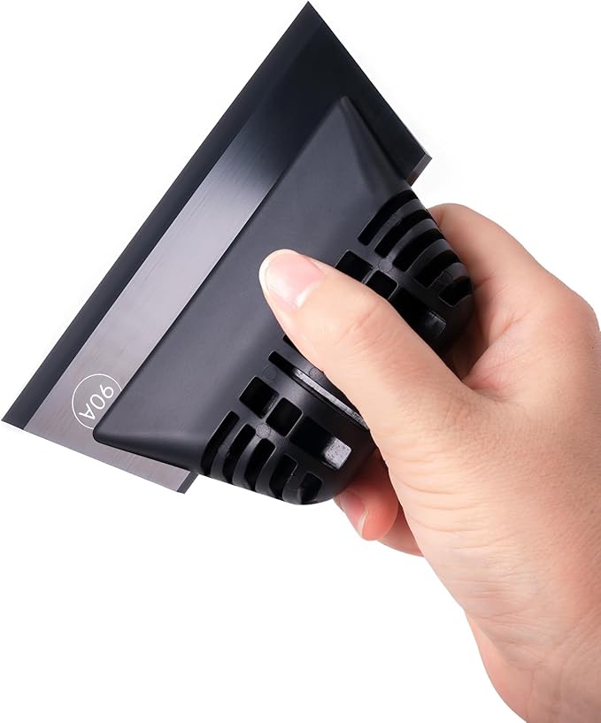 FOSHIO Black Small Squeegee, Non-Slip Handle Rubber PPF Squeegee for Window Cleaning, Shower Glass Door, Car Windshield