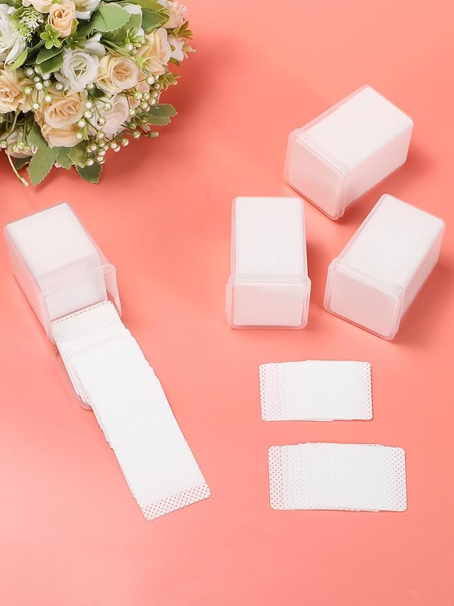 TEOYALL Lint Free Nail Wipes, 800 PCS Non-Woven Fabric Nail Cleaning Pads White Lash Extensions Glue Cleaning Wipes Nail Salon Supplies