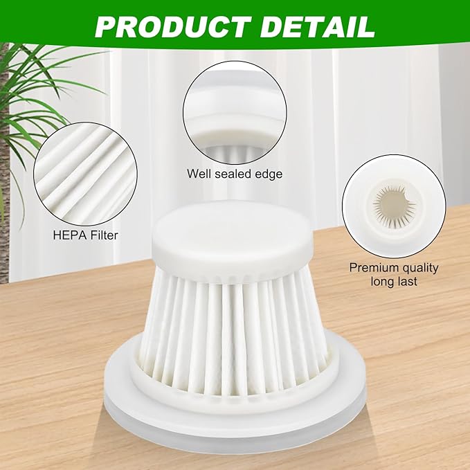 LT-117C Filters Replacement Compatible with KMM LT-117C Handheld Car Vacuum Cleaner - HEPA Vacuum Filter - 6 Pack
