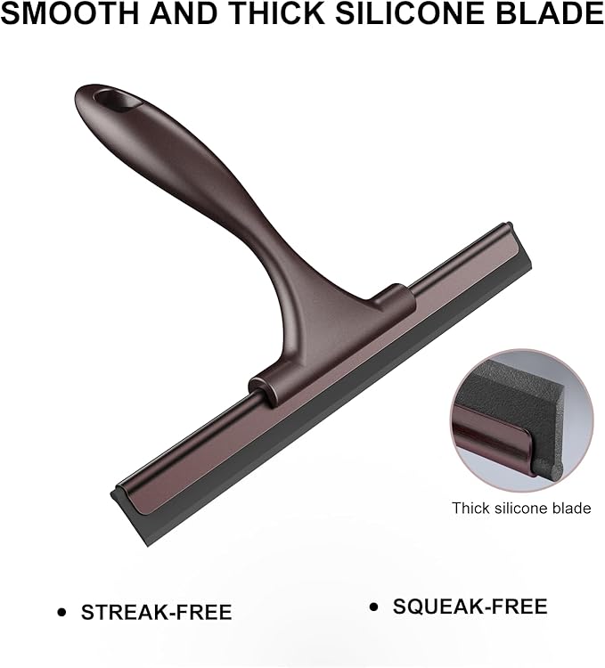 SetSail Squeegee for Shower Glass Door Stainless Steel Shower Squeegee for Glass Doors All-Purpose Window Squeegee for Car Windshield Cleaning 10 Inches