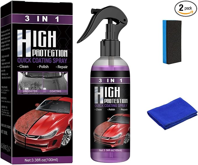 3 in 1 High Protection Quick Car Coating Spray Kits,3 in 1 Ceramic Car Coating Spray,Quick Coat Car Waxes Polish Spray f
