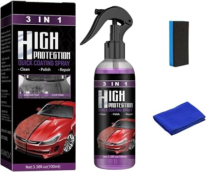3 in 1 High Protection Quick Car Coating Spray Kits,3 in 1 Ceramic Car Coating Spray,Quick Coat Car Waxes Polish Spray f