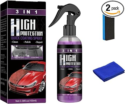 3 in 1 High Protection Quick Car Coating Spray Kits,3 in 1 Ceramic Car Coating Spray,Quick Coat Car Waxes Polish Spray f