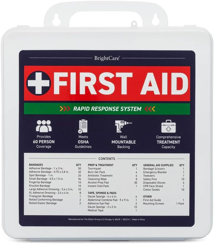 Professional First Aid Kit, Large, Wall Mount & Portable, OSHA Compliant