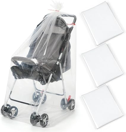 3 Pcs Stroller Storage Bag 39 x 59 Inch Extra Large Clear Plastic