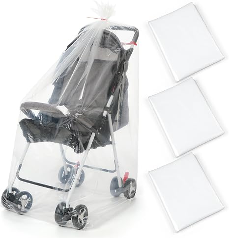 3 Pcs Stroller Storage Bag 39 x 59 Inch Extra Large Clear Plastic