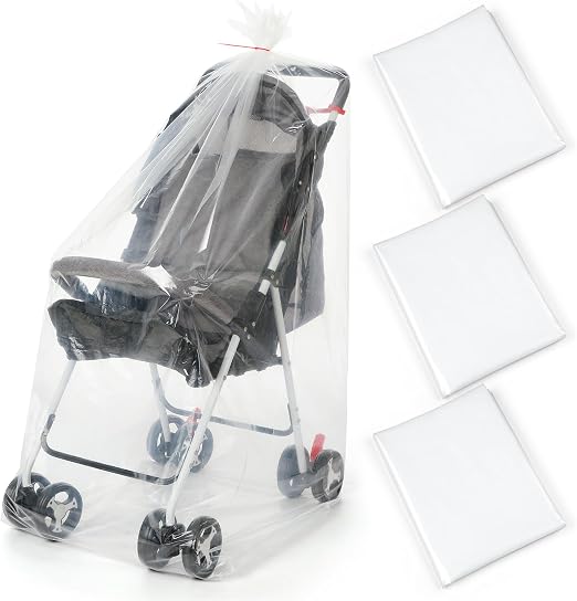 3 Pcs Stroller Storage Bag 39 x 59 Inch Extra Large Clear Plastic