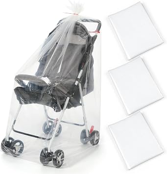 3 Pcs Stroller Storage Bag 39 x 59 Inch Extra Large Clear Plastic