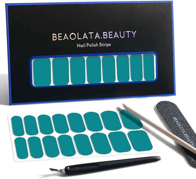 Nail Polish Strips, 32PCS Salon Quality Wraps, Long Lasting Gel Nail Stickers for Women Easy Apply& Remove (Avocado Toast)