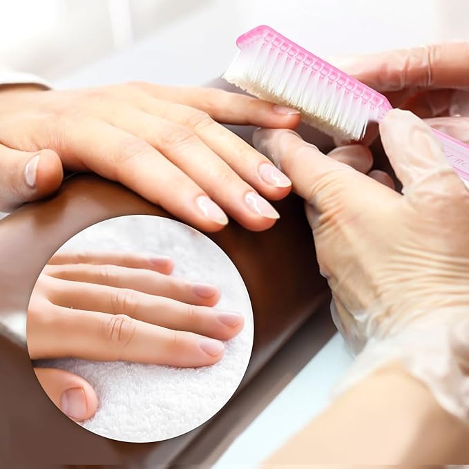 NICEMOVIC 10 Pcs Nail Brush for Cleaning Fingernails, Handle Grip Nail Scrubber Brush, Hand Fingernail Cleaner Brush Manicure Tools Scrub Cleaning Brushes Kit, Use for Toe and Nail Cleaning (Clear)