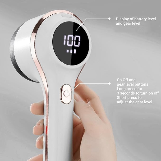 Fabric Shaver, Electric Lint Remover, Fabric Shaver Lint Remover for Clothes, Rechargeable Lint Shaver, Digital Display Sweater Defuzzer for Clothes, Upholstery, Furniture (White)