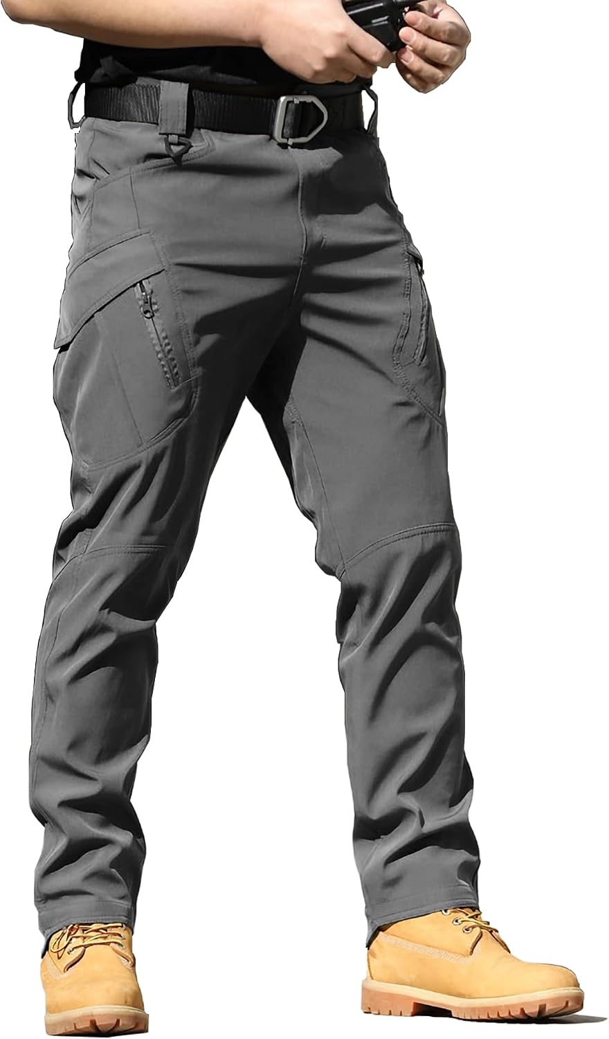 Men's Water Resistant Tactical Cargo Pants Multi-Pocket(No Belt)