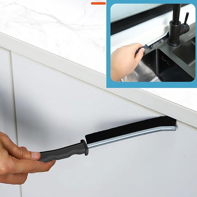 Crevice Cleaning Brush 12-Pack - Heavy Duty Hard Bristle Gap Brush for Deep Cleaning - Ultra-Thin Window Track Cleaning Tool for Shower Grout, Sliding Doors, Baseboards & Auto Detailing