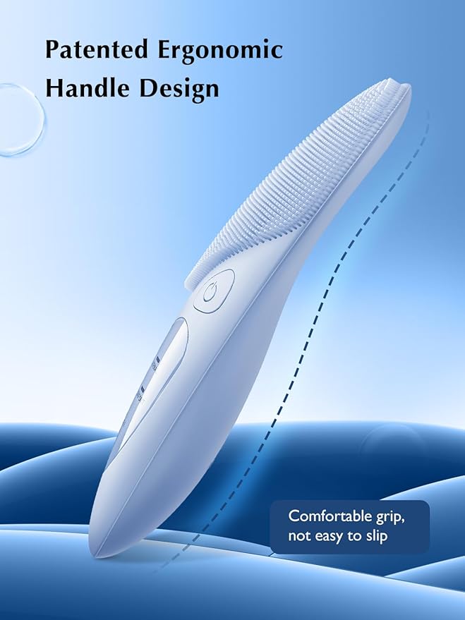 COSLUS JMY05 Facial Cleansing Brush Silicone Face Scrubber: IPX7 Waterproof Rechargeable Face Wash Brush, 4 Cleansing Modes, Electric Face Brush for Cleaning, Exfoliating, Massaging