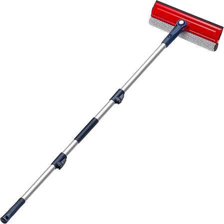 DSV Standard Professional Window Squeegee | 2-in-1 Window Cleaner Sponge and 10" Soft Rubber Strip with Extension Pole 5
