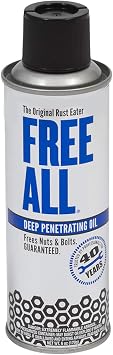 Free All Rust Eater Deep Penetrating Oil, 6 oz Aerosol – Loosens Rusted Bolts, Nuts, Pipe Connections & Locks – Industri
