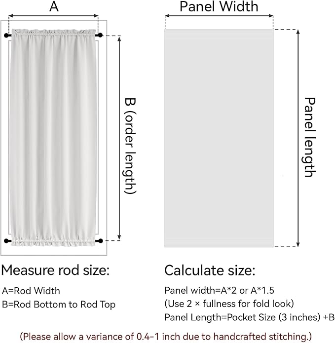 Vatge 50% Sunlight Blocking French Door Curtains - Rod Pocket Curtain Panel for Door Decoration, No Drill Rodless Blackout Drape, 1 Panel, W54 x L72, Greyish White