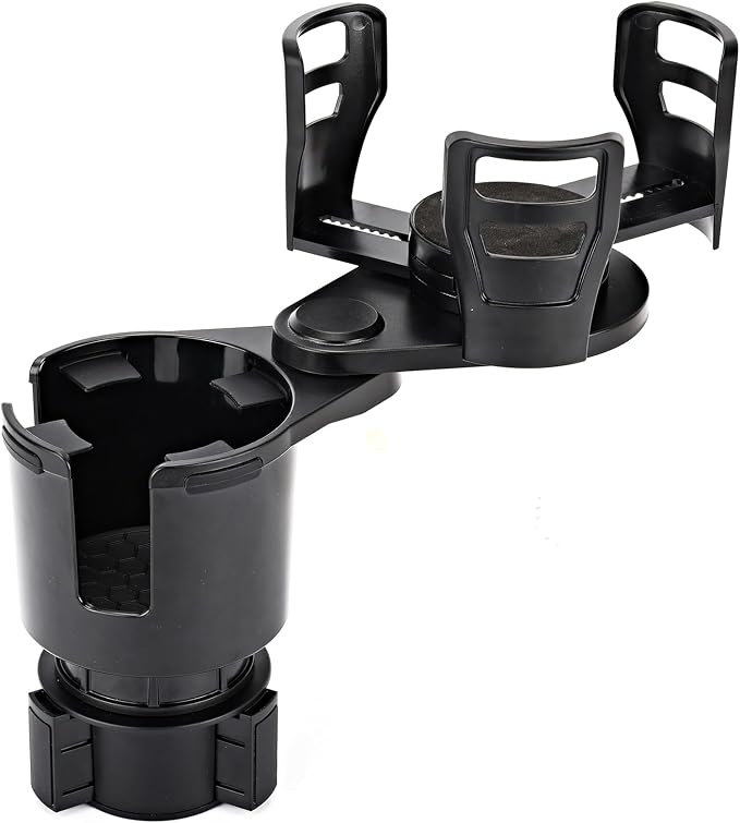 Universal 2 in 1 Car Cup Holder Expander with Adjustable Base, Fits Most Bottles