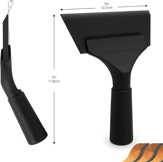 EHDIS Small Squeegee 5 inch Rubber Window Tint Windshield Scraper for Car,Glass, Mirror, Shower, Door,Bathroom Cleaning (Black, 2)