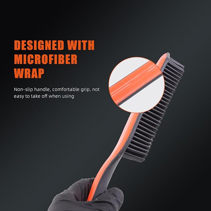 SPTA Pet Hair Brush, 2Pcs Pet Hair Removal Brush,Triangular Wedge Tip,Rubber Bristles to Trap and Remove Hair,Metal-Free Design,Ergonomic Design Great for Cars,Trucks,SUVs,RVs, Home,Furniture&More