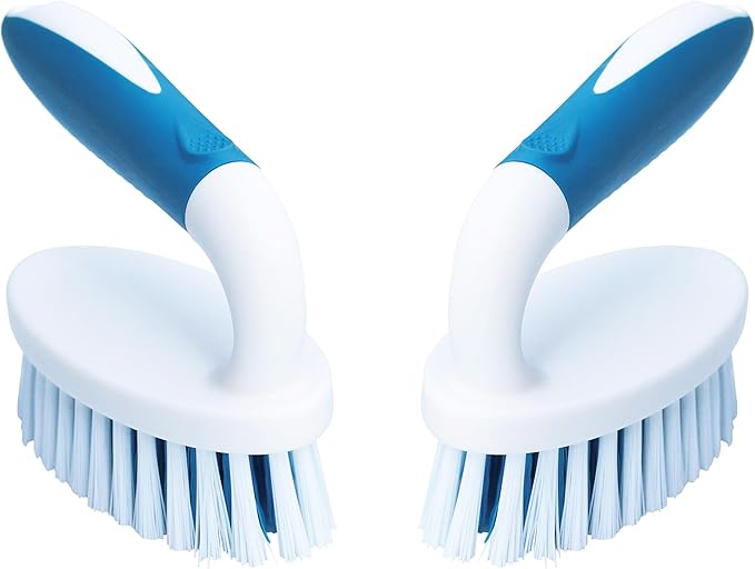 Scrub Brush, 2 Pack Household Cleaning Brushes with Stiff Bristles, Scrubbing Brush for Carpet, Shower, Bathtub, Kitchen, Pool Tile, Bathroom Scrubber
