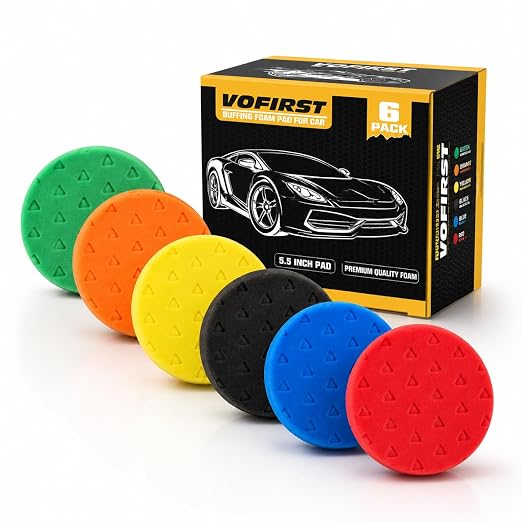 Buffing Pads 5.5 Inch 6 Pcs Foam Polishing Pad for Car Detailing