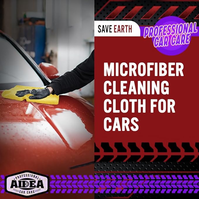 AIDEA Microfiber Cleaning Cloth, 10PK, Microfiber Towels for Cars, Premium All Purpose Car Cloths, Dusting Cloth Cleaning Rags, Absorbent Towels for SUVs, House, Kitchen, Window, 12"×12", Yellow