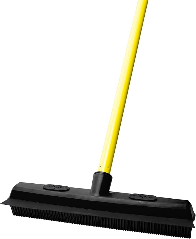 FURemover Pet Hair Removal Rubber Broom, 48" Handle