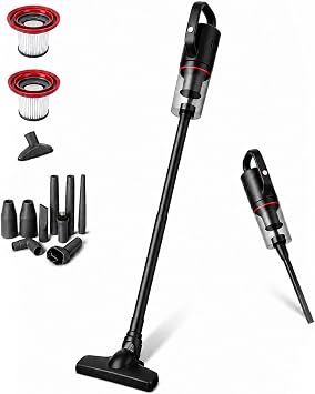 KEROMEE Cordless Vacuum Cleaner Lightweight Stick Vacuum 11 Tools and 2 Filters for Home Car Cleaning