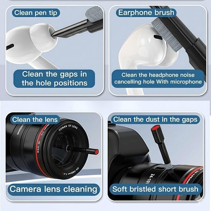 22 in 1 Precision Cleaning Kit – Professional Electronic Device Cleaning Tools for Phone, airPods Headset, Keyboards, Cameras, Laptop & More (Black)