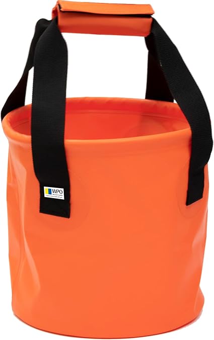 Yamazen WPO-MB-OR Folding Bucket, Camping, Outdoors, Car Wash, Fishing, Waterproof Bag, Disaster Prevention, Water Suppl