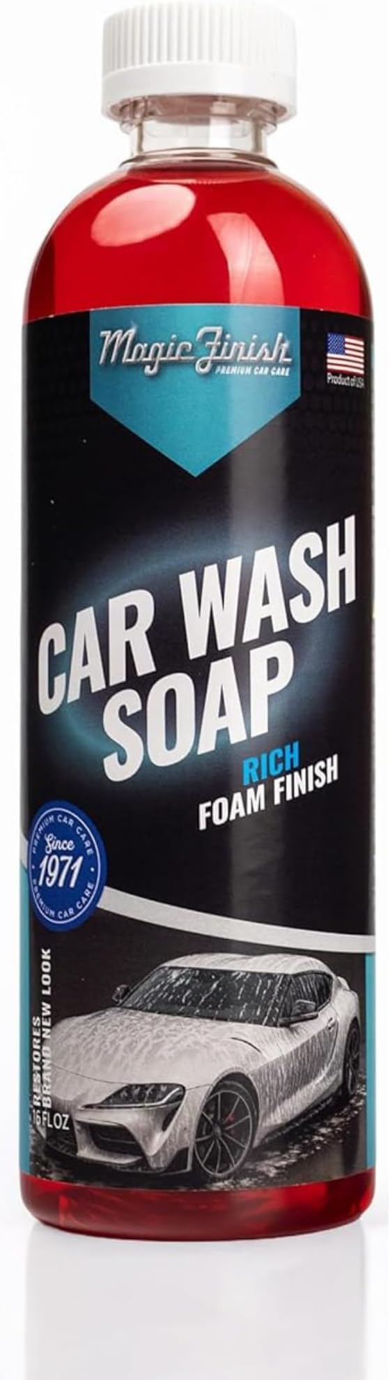 Magic Finish Car Wash Soap (16 fl oz) – Ultra-Sudsing Car Washing Supplies for Foam Cannon or Hand Wash with Apple Scent
