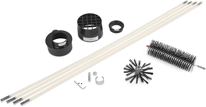 Dryer Vent Duct Cleaning Kit - Gardus RLE202 LintEater Rotary Dryer Vent Cleaner Kit, Removes Lint, Dryer Vent Cleaning System Extends Up to 12’ with 4 Flexible 3' Rods, Air Duct Cleaning Tools