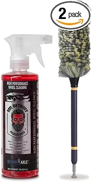 Mr. Detroit - 2pc Car Wash Kit Drill Wheel Brush & High-Performance Cleaner