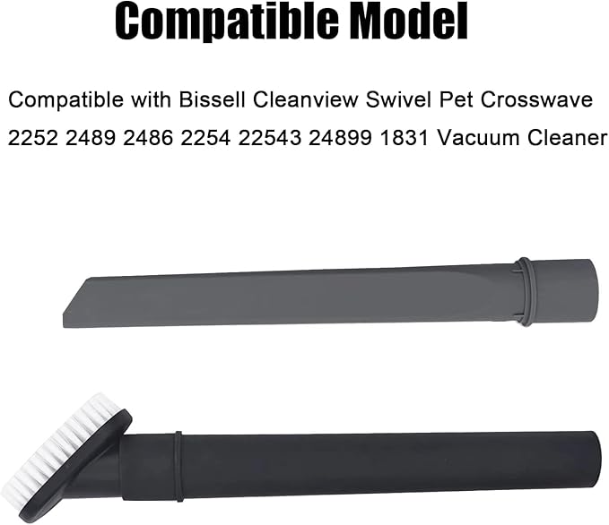Vacuum Crevice Tool Dust Brush Compatible with Bissell Cleanview Swivel Pet Crosswave 2252 2489 2486 2254 3508 22543 24899 1831 and Eureka NEU181A NEU182A Vacuum Cleaner