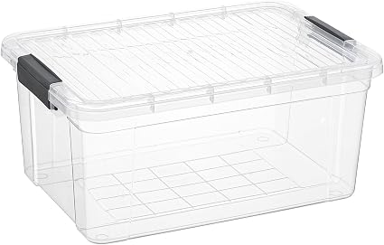 Superio Clear Storage Container with Lid, 16 Quart Plastic Bin for organization, Non-Toxic, BPA Free, Odor-Free, Stackab