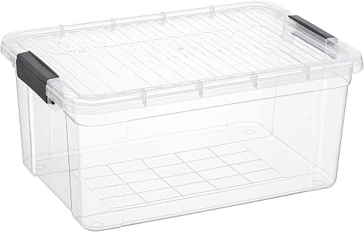 Superio Clear Storage Container with Lid, 16 Quart Plastic Bin for organization, Non-Toxic, BPA Free, Odor-Free, Stackab