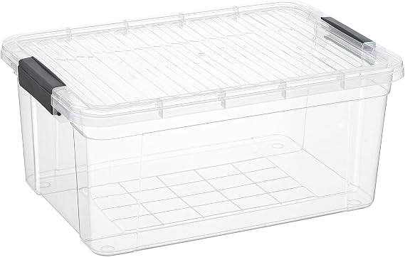 Superio Clear Storage Container with Lid, 16 Quart Plastic Bin for organization, Non-Toxic, BPA Free, Odor-Free, Stackab