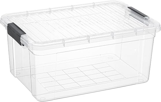 Superio Clear Storage Container with Lid, 16 Quart Plastic Bin for organization, Non-Toxic, BPA Free, Odor-Free, Stackab