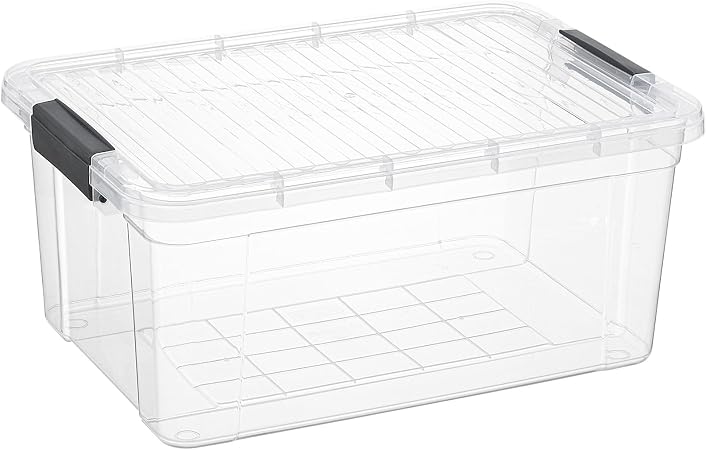 Superio Clear Storage Container with Lid, 16 Quart Plastic Bin for organization, Non-Toxic, BPA Free, Odor-Free, Stackab