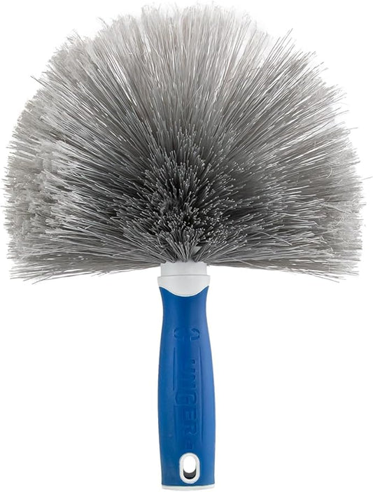Unger Cobweb & Corner Duster – Dusters for Cleaning, Compatible with Telescopic Poles, Dusting Tools, Great for Ceilings, Moldings, HVAC & Floor Vents, and Corners, White/Black