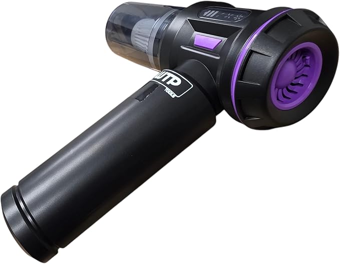 Portable Vacuum Cleaner, 2-in-1 Air Blower and Vacuum, 100W 80,000 RPM, Rechargeable, Gray and Purple, 3 x 200 mAh, Car Office Camping USB Charger