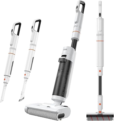 JONR ED20 Pro 4-in-1 Wet Dry Vacuum Cleaner Cordless,17000 Pa Vacuum Suction Power, Self-Cleaning and Automatic Drying with One Click, Intelligent Voice Reminder - Cleanova