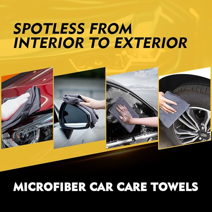 HOMEXCEL Grey Microfiber Cleaning Cloth 200 Pack, 11.5 x 11.5 inch Bulk Shop Towels | Reusable Cleaning Rags for Cars, Kitchen, Window, Garage and House, Ultra Absorbent, Lint Free, Streak Free
