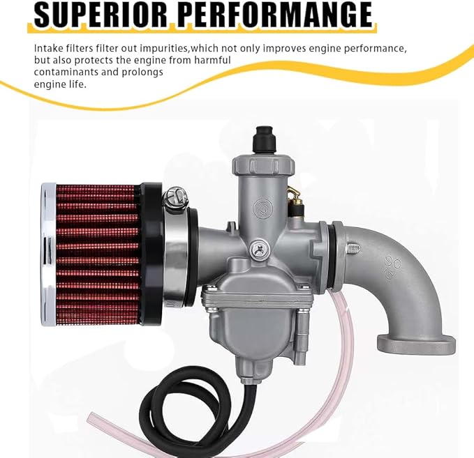 Air Filter, Valve Cover Breather, 25mm Auto Crankcase Cold Air Filter Cleaner with Adjustable Clamp, Breather Turbo Vent Cleaner Automotive Accessories Fit for Cars and Motorcycles (Red)