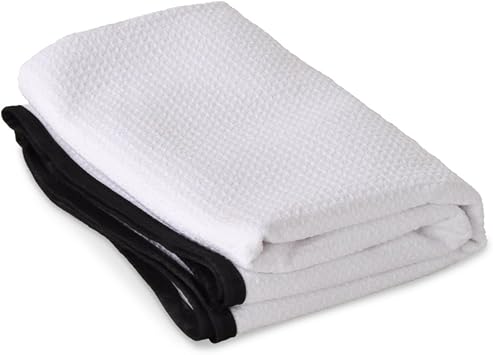 Liquid X Arctic White Waffle Weave 70/30 Microfiber Drying Towel w/Silk Edges 25" x 36" (1-Pack)