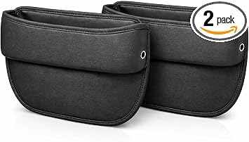 Car Seat Gap Filler Organizer Set of 2- Universal Fit for Cars, SUVs and Trucks-PU Leather Seat Gap Plug with Storage Po