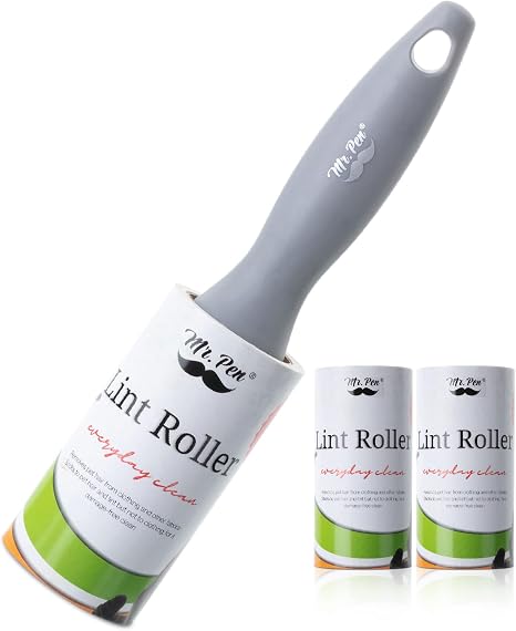 Mr. Pen- Lint Rollers, 1 Handle with 3 Refills, 270 Sheets