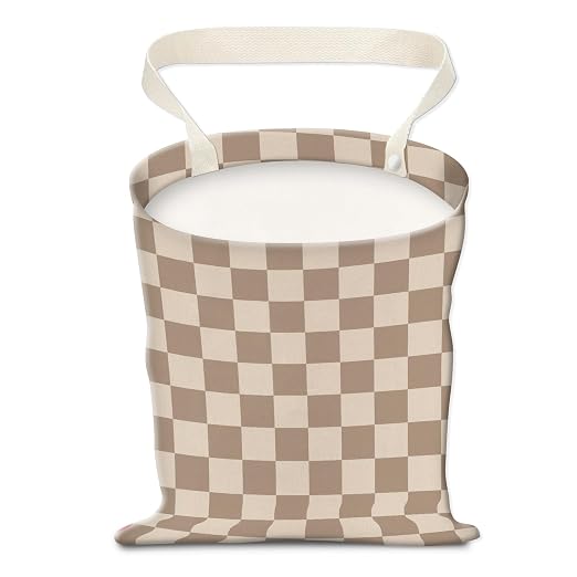 Car Trash Can, Hanging Garbage Bin for Men and Women, Cute Car Organizer and Storage Bag, Canvas Vehicle Trash Can Bag E